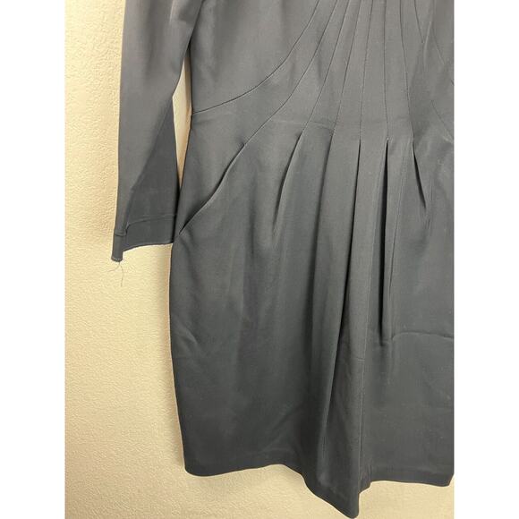 Reiss Sheath Dress‎ Pleated Front Black Pockets 6 Career Work Funeral - Picture 6 of 16